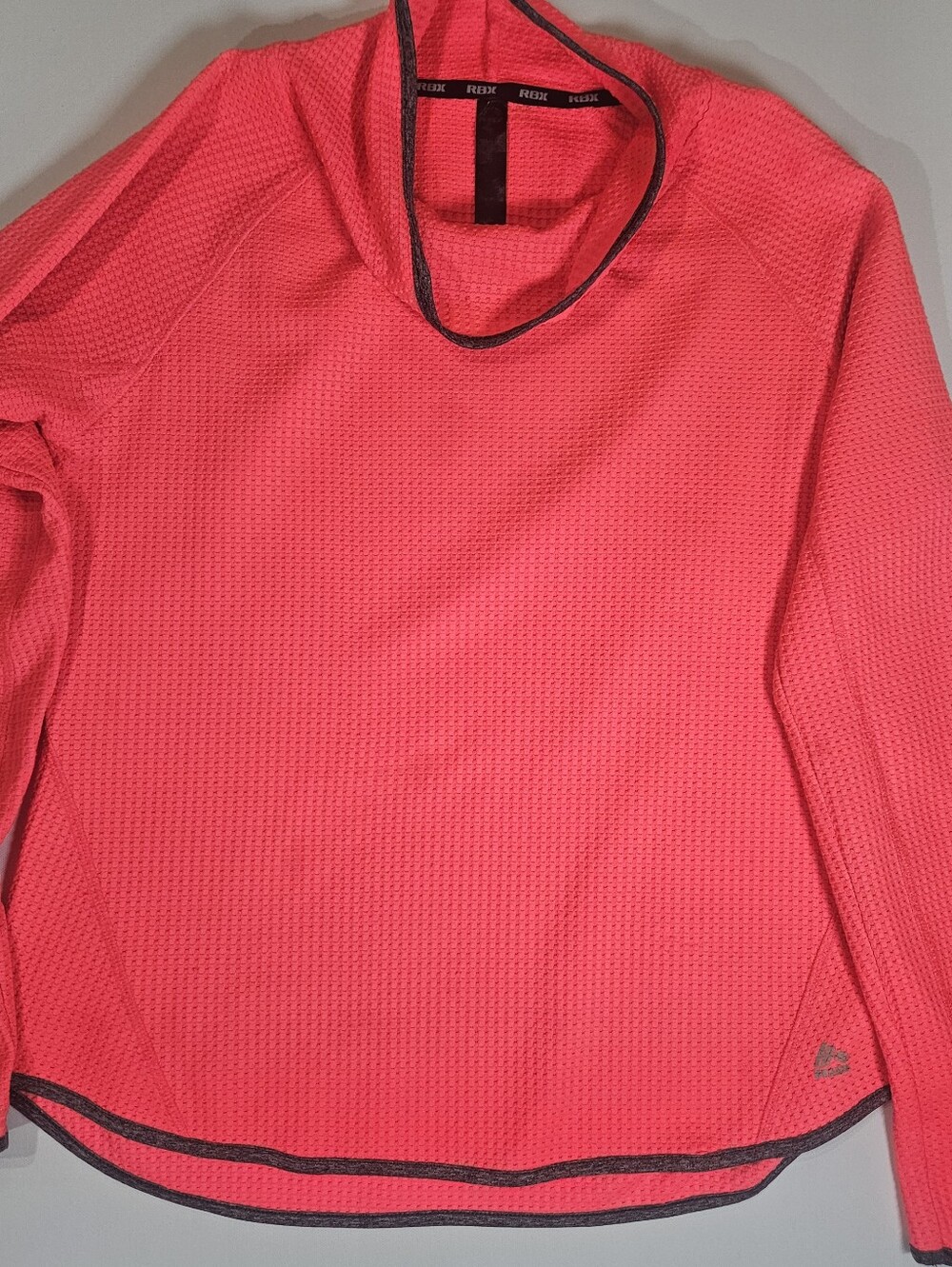 RBX Mock Neck Pullover Womens Large Pink Textured Athletic Yoga Workout Top